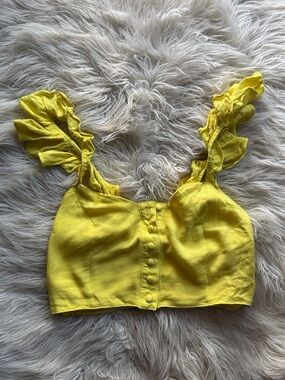 💛FOREVER21 RUFFLE STRAP CROP TOP☀️